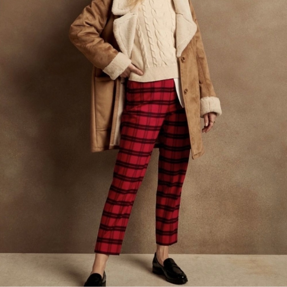 Banana Republic High-Rise Comfort Stretch Brushed Plaid Hayden Pant NWOT